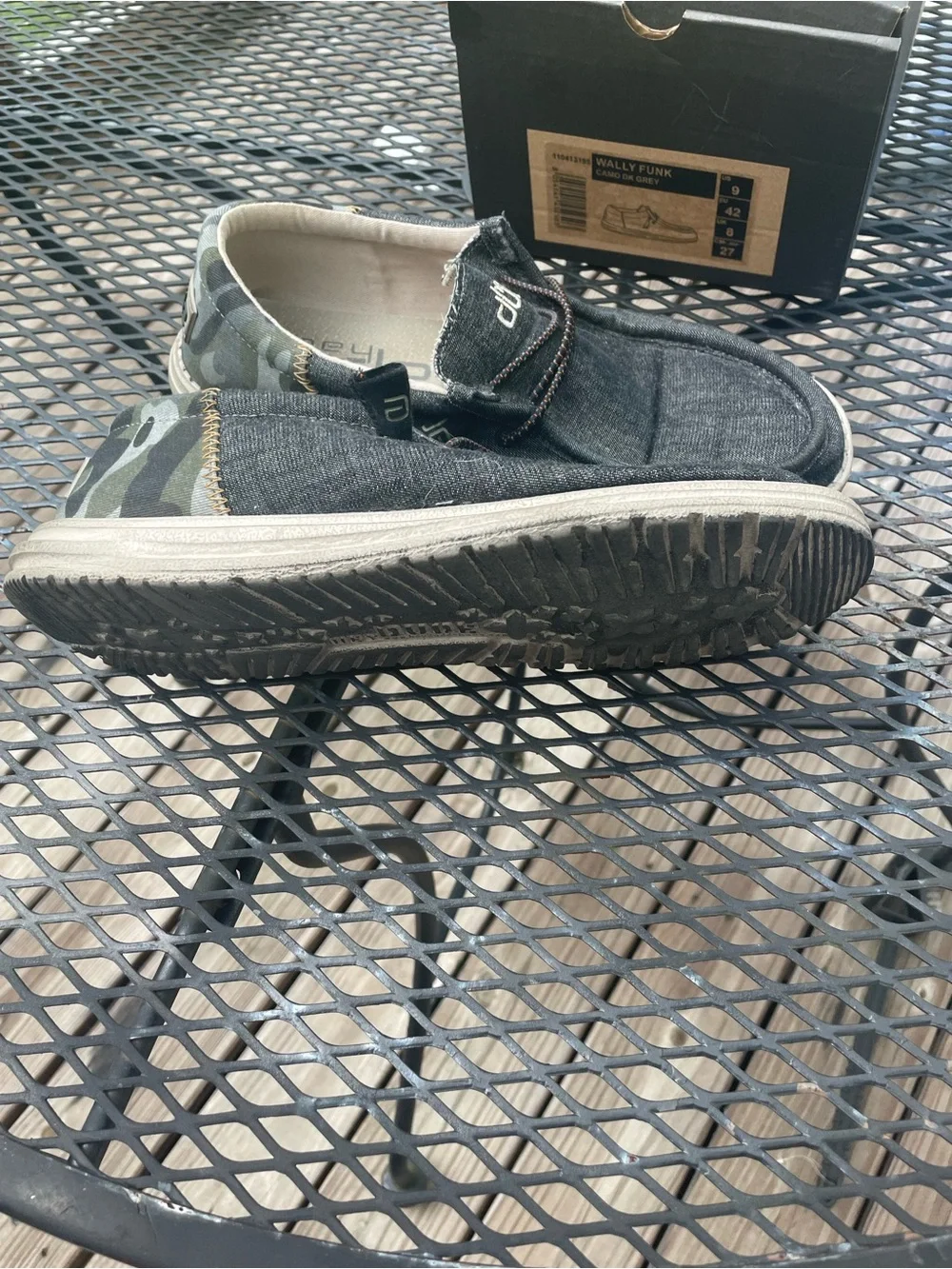 Hey Dude Men's Slip-On Loafers in Charcoal Denim